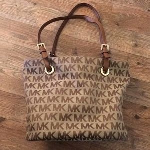 Michael Kors Brown and Gold Shoulder Bag